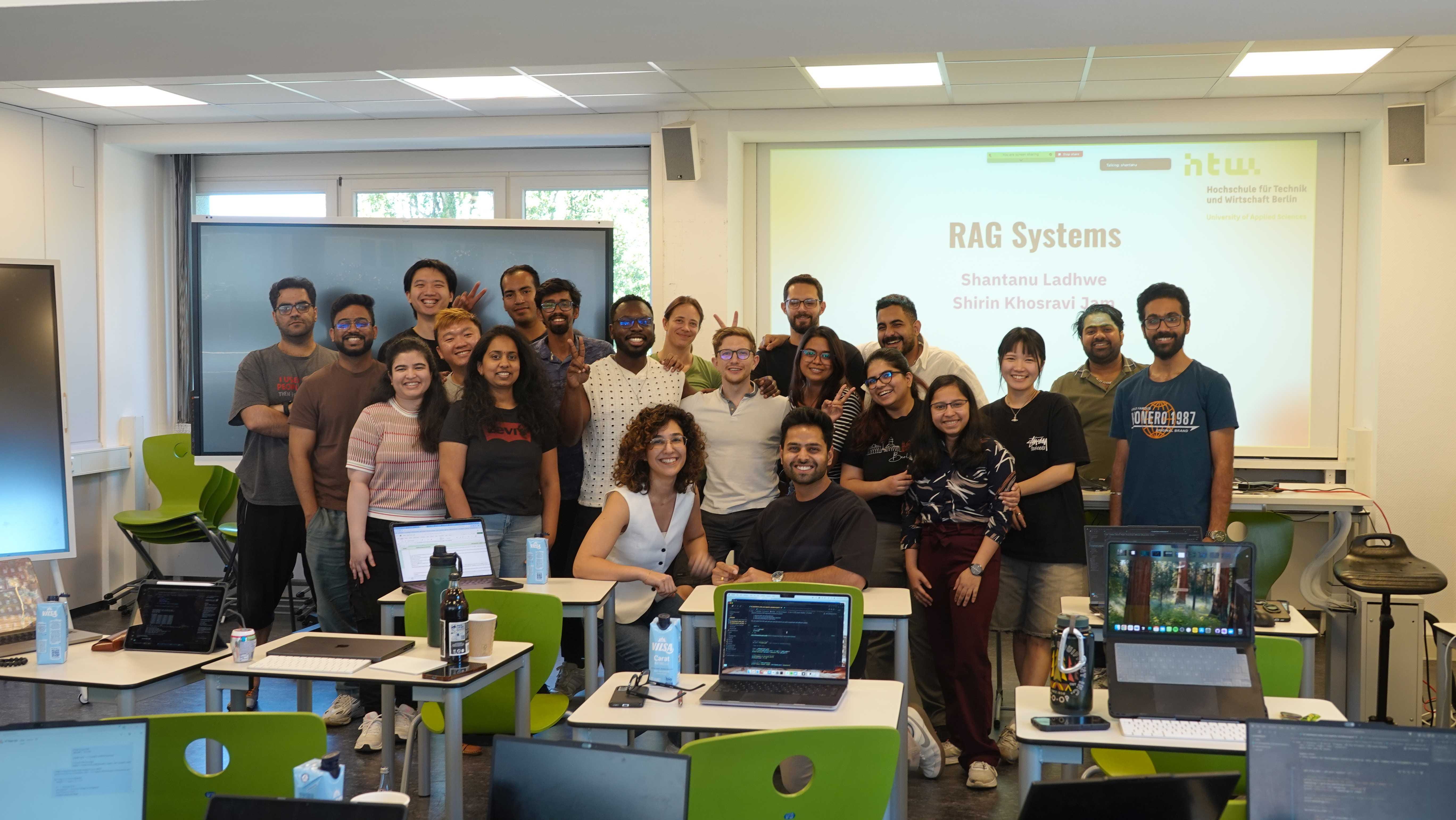RAG Systems Workshop at HTW Berlin — hands-on training with Shantanu Ladhwe and Shirin Khosravi Jam